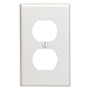 Mulberry, 86801, 1 Gang Duplex Receptacle, Jumbo, Metal, White, Wall Plate