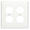 Mulberry, 86802, 2 Gang 2 Duplex Receptacle, Jumbo, Metal, White, Wall Plate