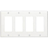 Mulberry, 90404, 4 Gang 4 Decora/GFI, Lexan, White, Wall Plate