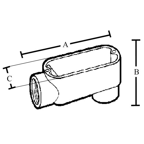 3 1 2 Rigid Threaded Type LB Conduit Bodies Malleable Iron