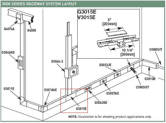 Wiremold, Steel Raceway 3000 Series, Tee Fitting, V3015E